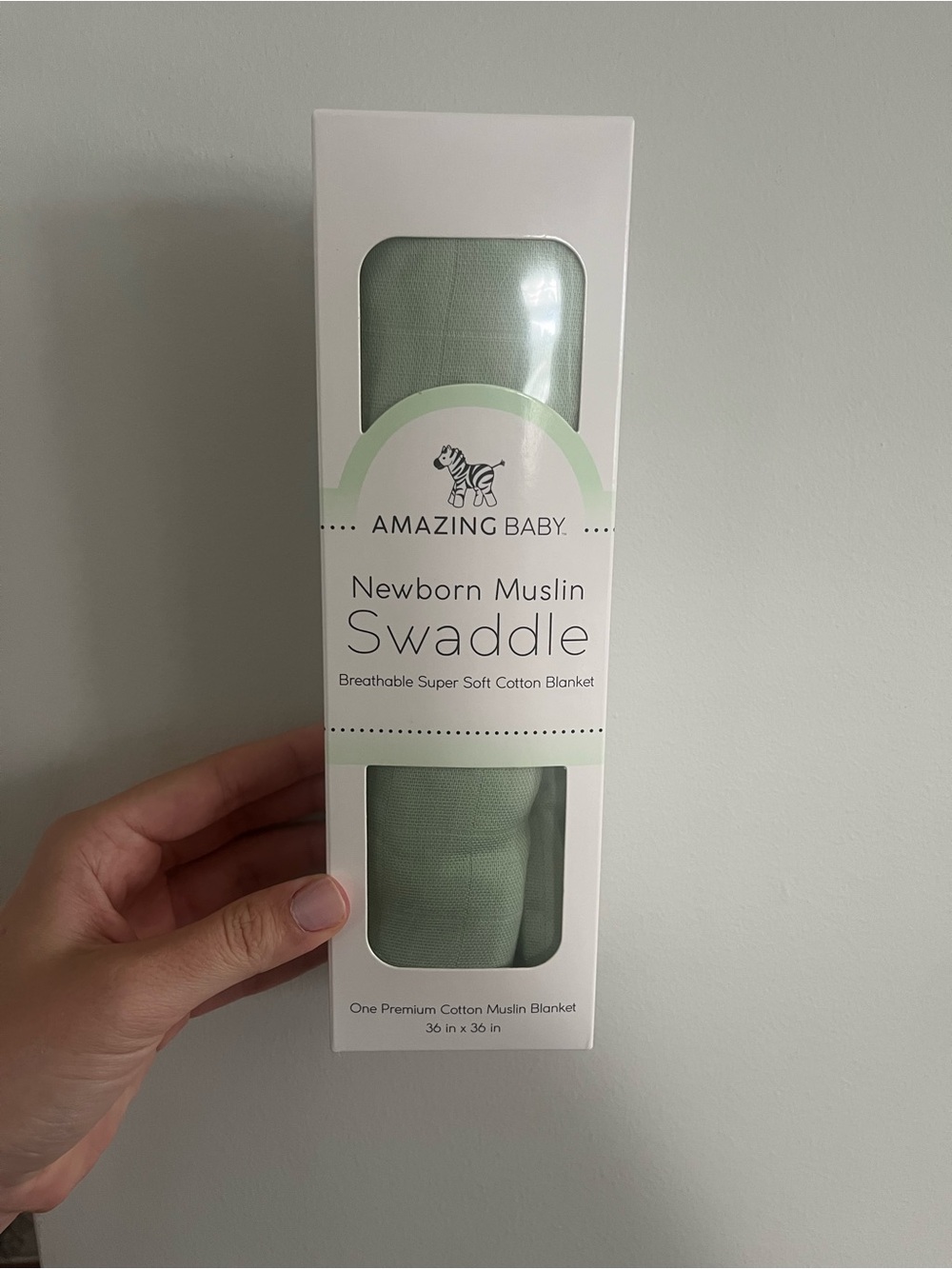 Newborn Muslin Swaddle Blanket - Sage Green